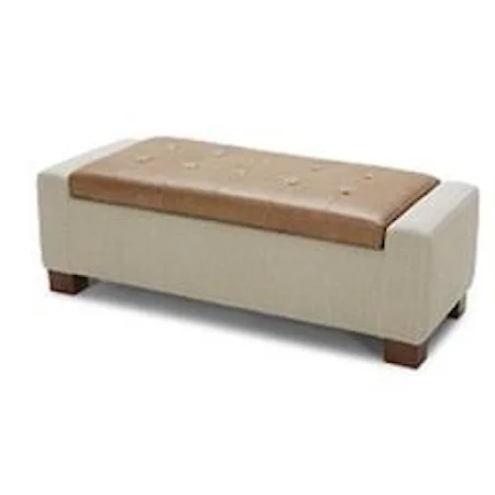 Lift-Top Storage Ottoman with Button Tufted Seat